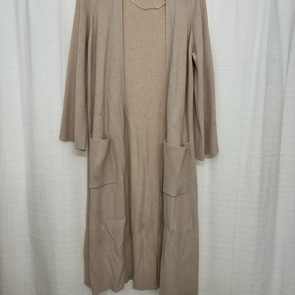 Elizabeth & James Long Tan Cardigan with Pockets